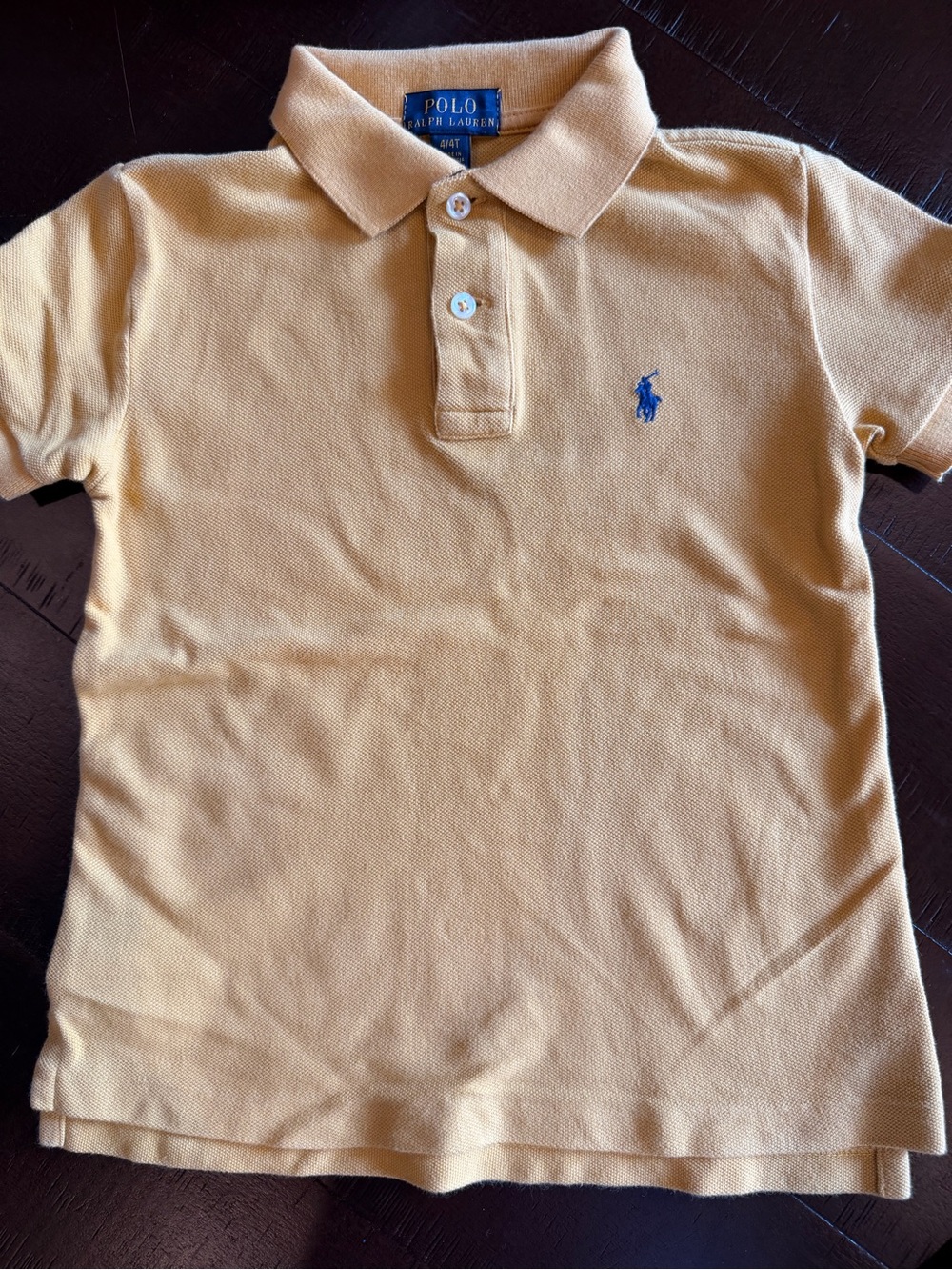 Polo Ralph Lauren Boys Yellow Classic Polo Shirt Size 4/4T Blue Pony